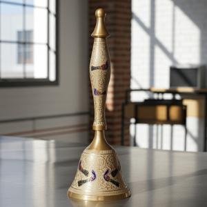 Brass Puja Hand Bell White No. 4,