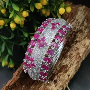 Sonamone Cubic Zircon Studded Kada Bracelet