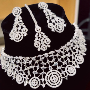 American Diamond Necklace Choker Set