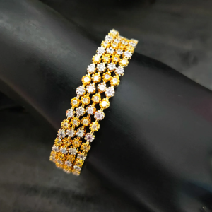 Gold & Silver 4 Pic Cubic Zircon Bangles