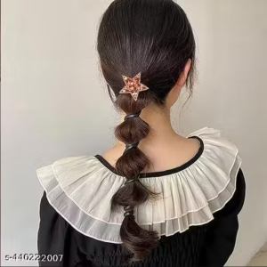 LETZSHOPPE Spiral Hair Ties (Set of 2) – Black Telephone Wire Elastic Ponytail Holders with Cute Star Rhinestone Design for Women, Girls & Kids