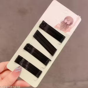 LETZSHOPPE Black Hair Pins (50 Pcs) – Invisible Hair Grips & Bang Pins for Women, Strong Hold Hair Styling Clips for Daily & Wedding Use