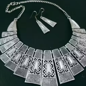 ✨ Oxidised Silver Afghani Choker Necklace Set for Women & Girls ✨