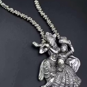 RADHE KRISHNA NECKLACE IN SILVER