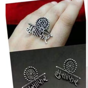 Combo Set Of Oxidized Silver "Musafir" Studs Earrings And A Matching Finger Ring