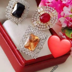 AMERICAN DIMOND RING COMBO 3PCS ALL ARE ADJSUTABLE