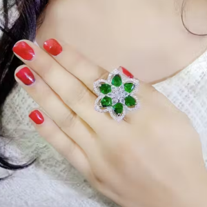 LETZSHOPPE FLORAL DESIGNER ADJSUTABLE RING07