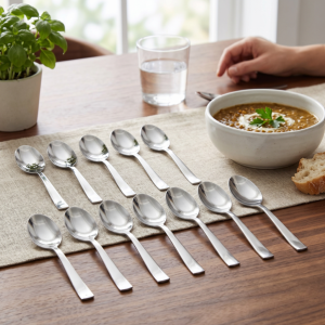 Stainless Steel Dessert Spoon Set of 12