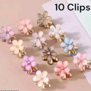 10 Pcs Flower Hair Clips Set for Girls & Women | Stylish Floral Hair Accessories | Cute Mini Hair Pins for Braids & Hairstyling