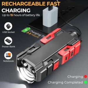 Rechargeable Mini Led Flashlight with Power Bank 3 Modes 1 Pc