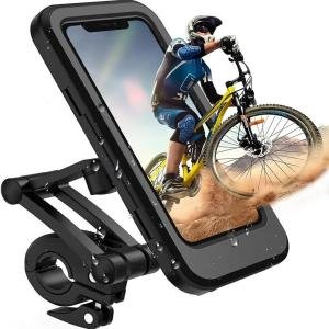 Waterproof Bike Phone Mount with 360 Rotation Touch Screen Universal Bicycle Motorcycle