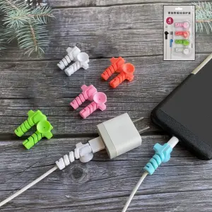 Cable Cord Protector Saver with Suction End Suction Winder 4 Pcs Set