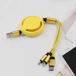 3 in 1 Retractable Charger Charging Cable 1 Pc Mix Color