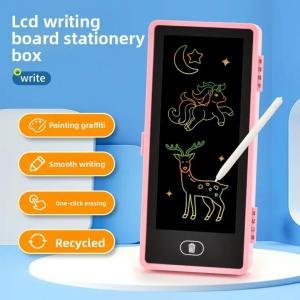 2 in 1 Led Pencil Box with Lcd Writing Screen Erase Button Magical Smart Stationery