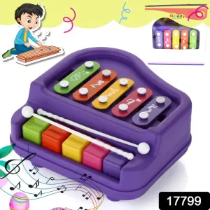 2 in 1 Baby Piano Xylophone Toy for Toddlers 5 Multicolored Key Keyboard Xylophone Piano
