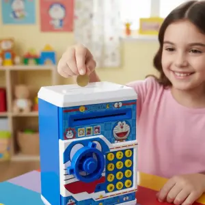 Electronic Piggy Bank Atm with Password for Kids Savings Mix Design