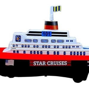 Unique Crafts Amazing Pull Back Star Cruise Ship Water Boat Toy for Kids (blue)