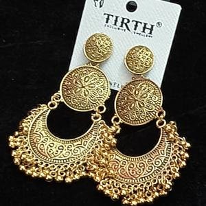 Gold-Tone Filigree Chandbali Earrings