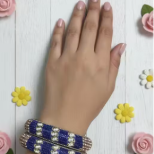 Royal Blue Bangles Kagan Indian Bangle Set Traditional Jewelry Party Wear Bangles