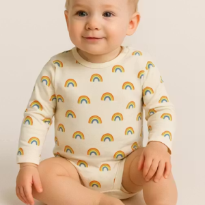 Soft Cotton Full Sleeve Baby Bodysuit – Unisex Romper with Snap Buttons (Pack of 1)