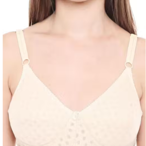 Beige Bra, Hard Padded Bra, Polka Dot Bra, Non-Wired Bra, Cotton Blend Bra, Comfortable Bra ✅