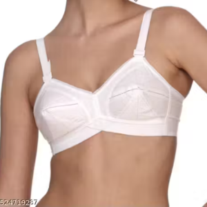 White Bra, Full Coverage Bra, Structured Bra, Stitched Panel Bra, Non-Wired Bra ✅