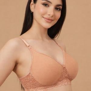 Women's Cotton Solid Non-Padded Full Cup Wire Free T-Shirt Bra
