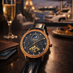 KHRIST Premium Fully Automatic Mechanical Analog Watch for Men | Exposed Working Gears Dial & Transparent Case Back | Precision Engineering, Luxury Craftsmanship & Timeless Elegance