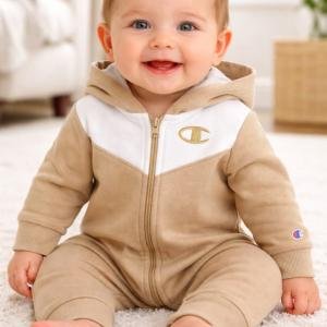 Baby romper with hoody
