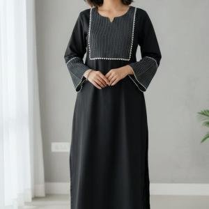 Classic Black Straight Kurta for Women