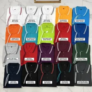 Solid 100% Cotton Polo T‑shirt