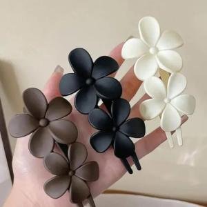 Elegant Flower Hair Clips for Women & Girls | Stylish Matte Floral Hair Pin for Bun & Half
