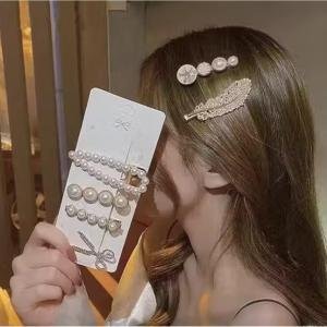 Pearl Hair Clips Set for Women & Girls |