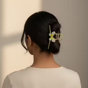 Butterfly Floral Metal Hair Claw Clip for Women-Elegant Gold Finish Strong Hold Hair Accessories