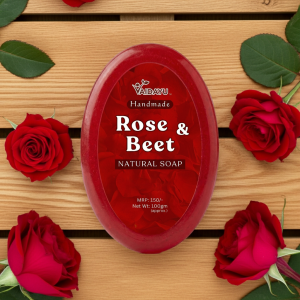 Vaidayu Rose & Beetroot Handmade Soap – For Natural Glow, Skin Softening & Brightening (100g)