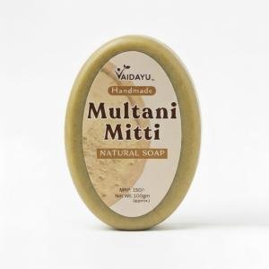 Vaidayu Multani Mitti Handmade Soap – For Acne Control, Oil Balance & Glowing Skin (100g)