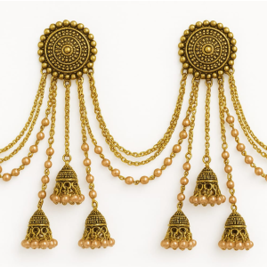 Traditional Gold-Plated Bahubali Long Chain Jhumka Earrings ✅