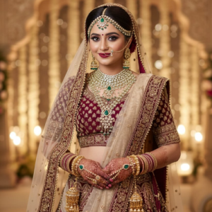 Gold Plated Green Stone Handcrafted Traditional Kundan Dulhan Bridal Jewelry Se