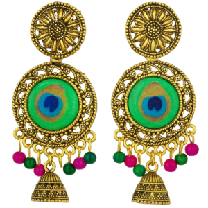 Mor Pankh Traditional Gold-Plated Brass Jhumki Earrings ✅