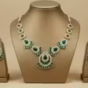 Green Stone Necklace Set for Women | Bridal Jewelry | Ethnic Indian Wedding Necklace