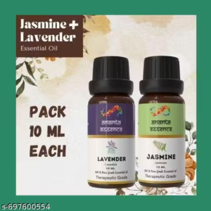 Lavender & Jasmine Essential Oil Combo for Aromatherapy & Home Fragrance | Essential Oils for Diffuser & Soap Making