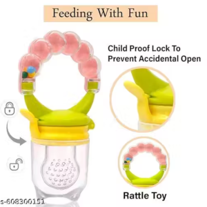 Pack of 1 Baby Feeding Rattle Nibbler – Soft Silicone Fruit Feeder