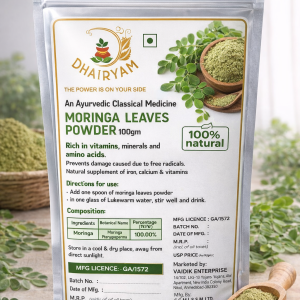 Dhairyam Moringa Leaves Powder 100g 100% Natural & Pure | Ayurvedic Herbal Supplement