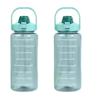 2 Litre Motivational Water Bottle with Time Marker | BPA Free Leak Proof Large Capacity l Perfect for Gym, Office & Travel Hydration (Pack of 2)