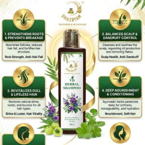 Dhairyam VD Herbal Shampoo – 5-in-1 Ayurvedic Hair Care Solution (200ml)