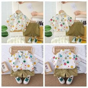 Premium Kids 2-Piece Set with Printed Shirt & Cotton Linen Bottoms