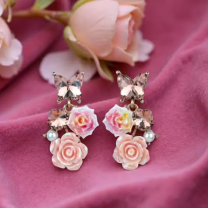Trendy Butterfly's Floral Rose Earrings for Women & Girls