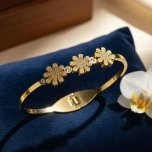 Premium Gold Plated Floral Bracelet for Women & Girls