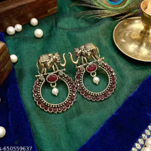 Royal Elephant Design Traditional Earrings for Women & Girls