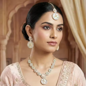 Traditional Kundan Necklace Set for Women | Gold Plated Pastel Stone Ethnic Jewelry Set